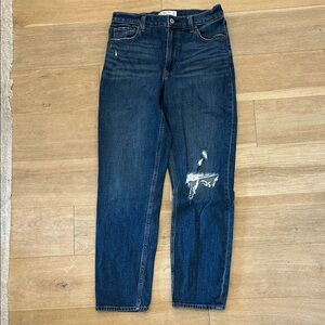 Abercrombie Distressed Straight Leg Denim Jeans